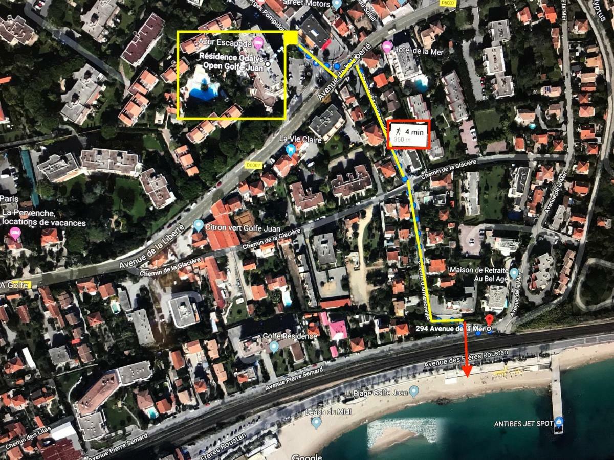 Appartement T2 De Standing Au Pied Des Plages ゴルフ・ジュアン エクステリア 写真